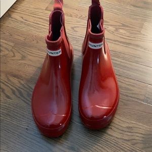 Red Hunter Boots - Chelsea Style